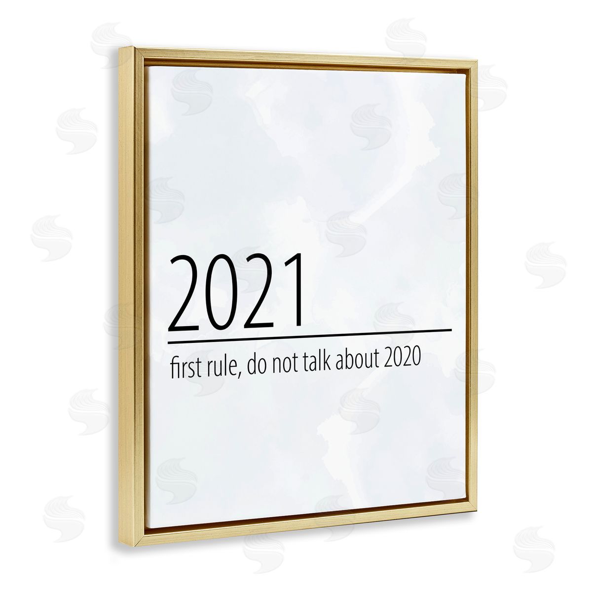 Kim Allen Don�t Talk About 2020 New Year Sign Gold Floater Frame Canvas Art