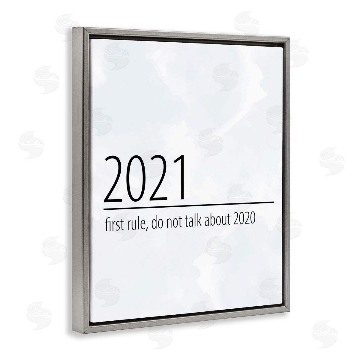 Kim Allen Don�t Talk About 2020 New Year Sign Gray Floater Frame Canvas Art