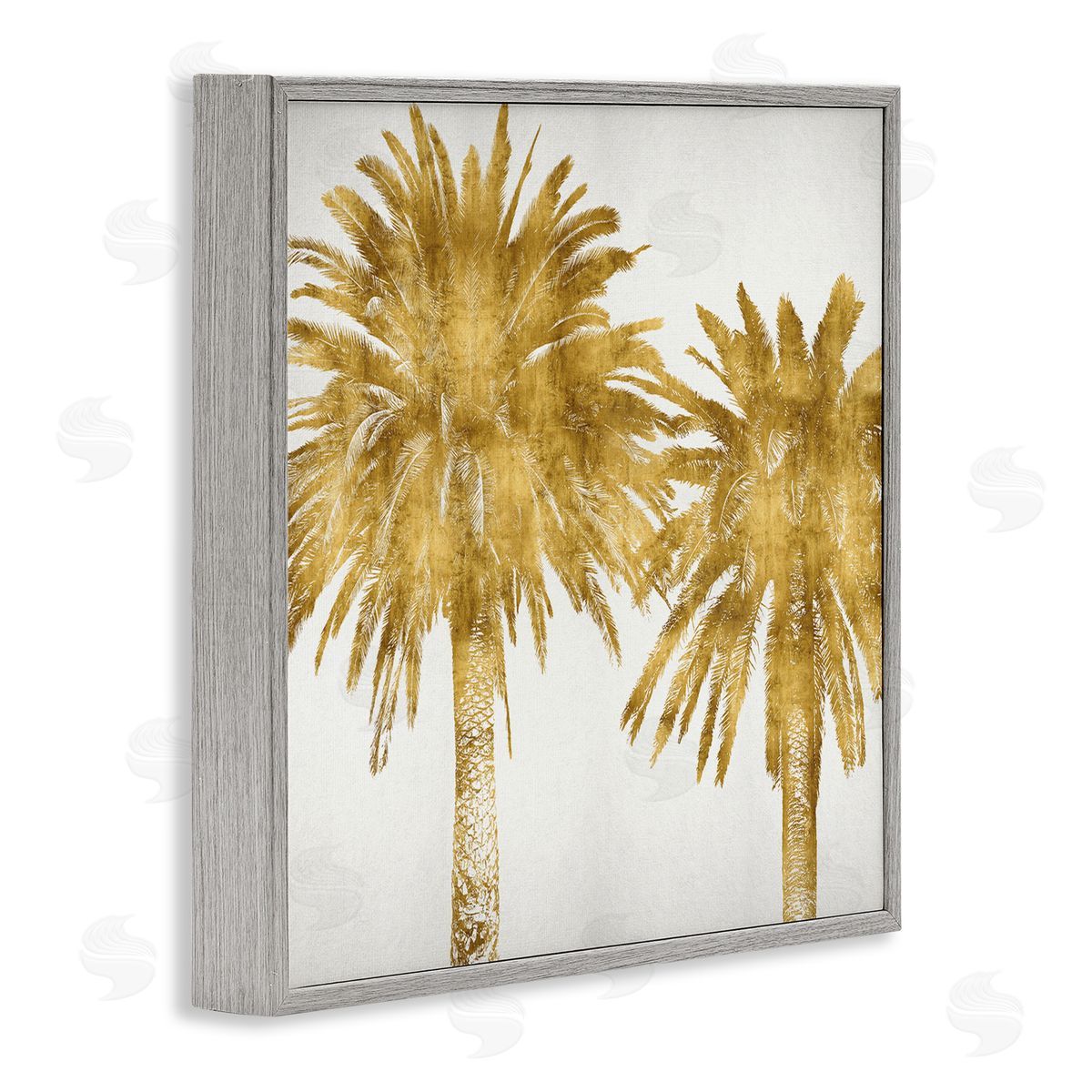 Kate Bennett Summer Glam Palm Trees Over Off-White Gray Framed Giclee Wall Art
