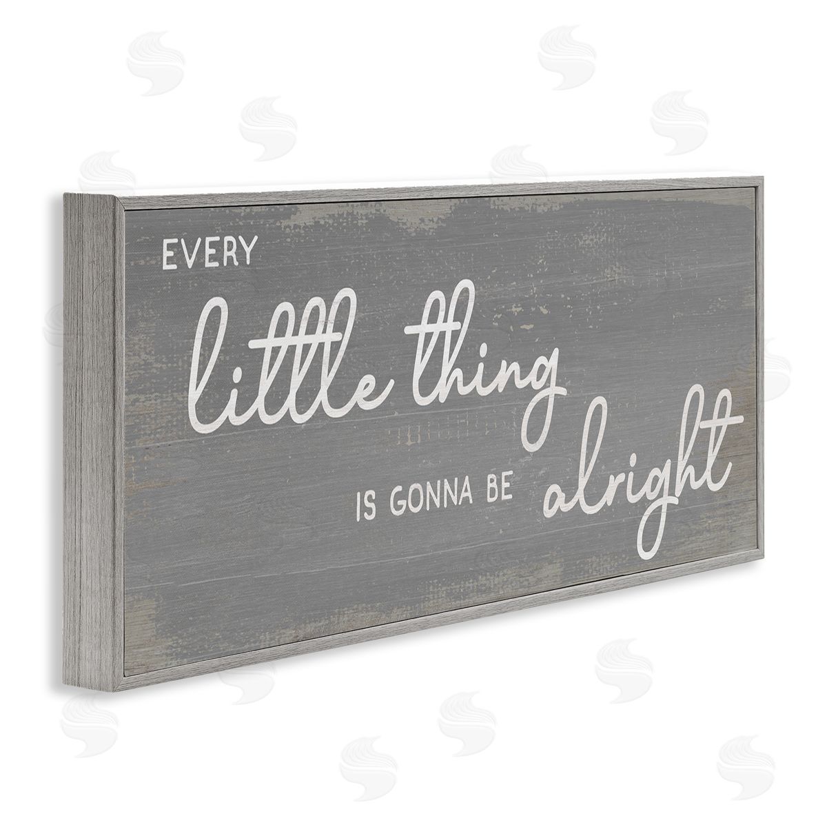 Stupell Studio Charming Every Little Thing Phrase Distressed Grey Gray Framed Giclee Wall Art