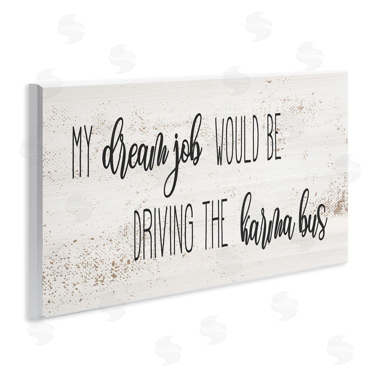 Stupell Studio Dream Job Driving Karma Bus Whimsical Cursive Script Wall Plaque Art