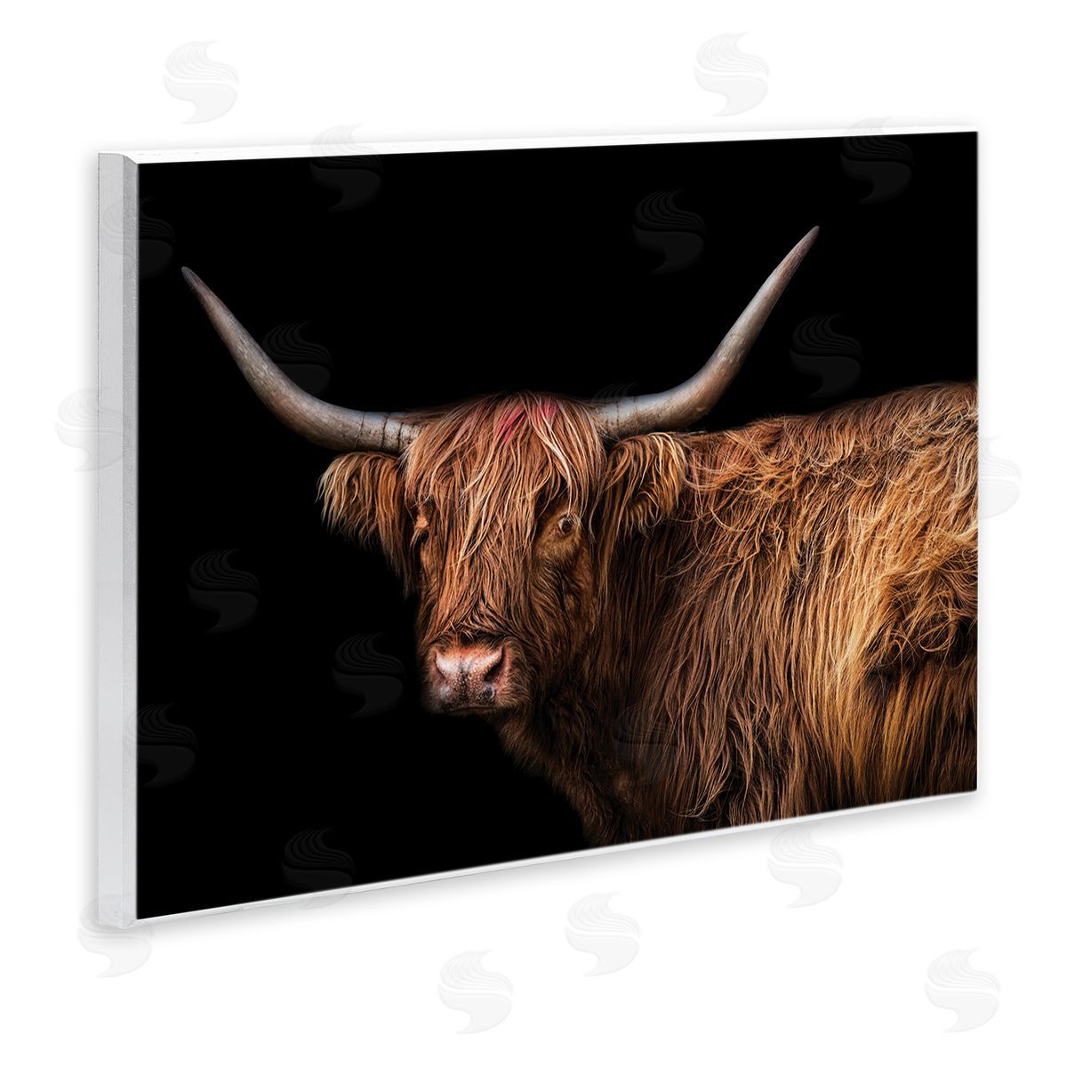 Marika Moffit Shaggy Farm Cattle Brown Country Animal Wall Plaque Art