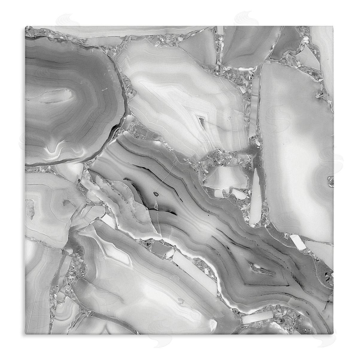 Stupell Studio Silver Geode Abstraction Rocky Earth Detail Canvas Wall Art