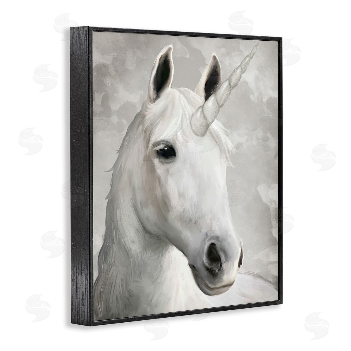 Ziwei Li Majestic White Unicorn Wild Mythical Animal Black Framed Giclee Wall Art