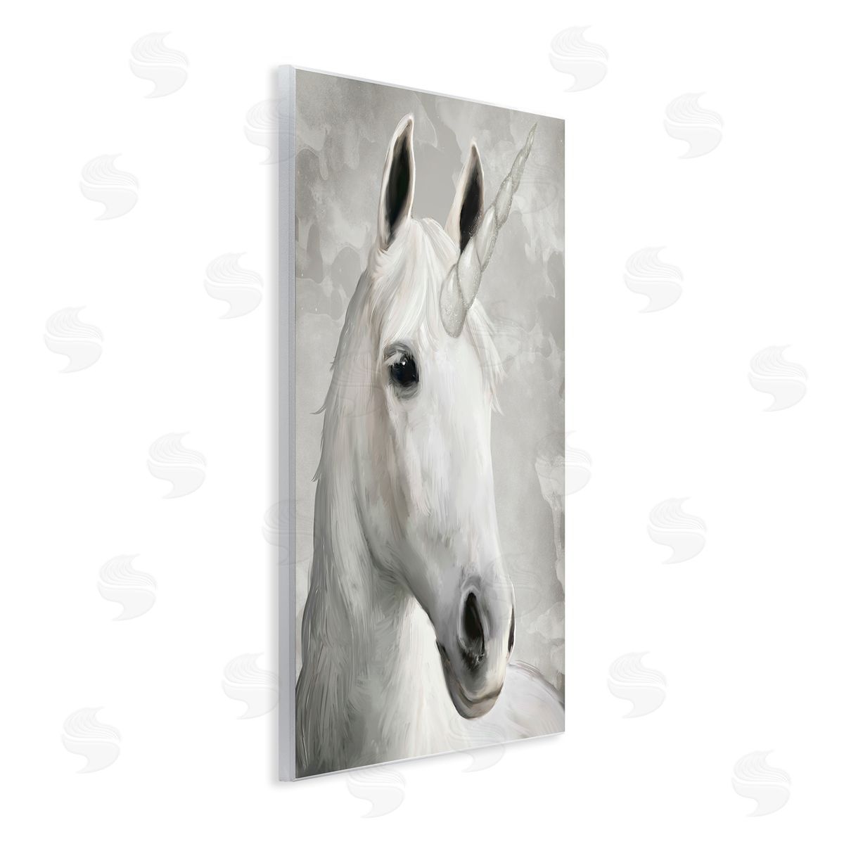 Ziwei Li Majestic White Unicorn Wild Mythical Animal Wall Plaque Art