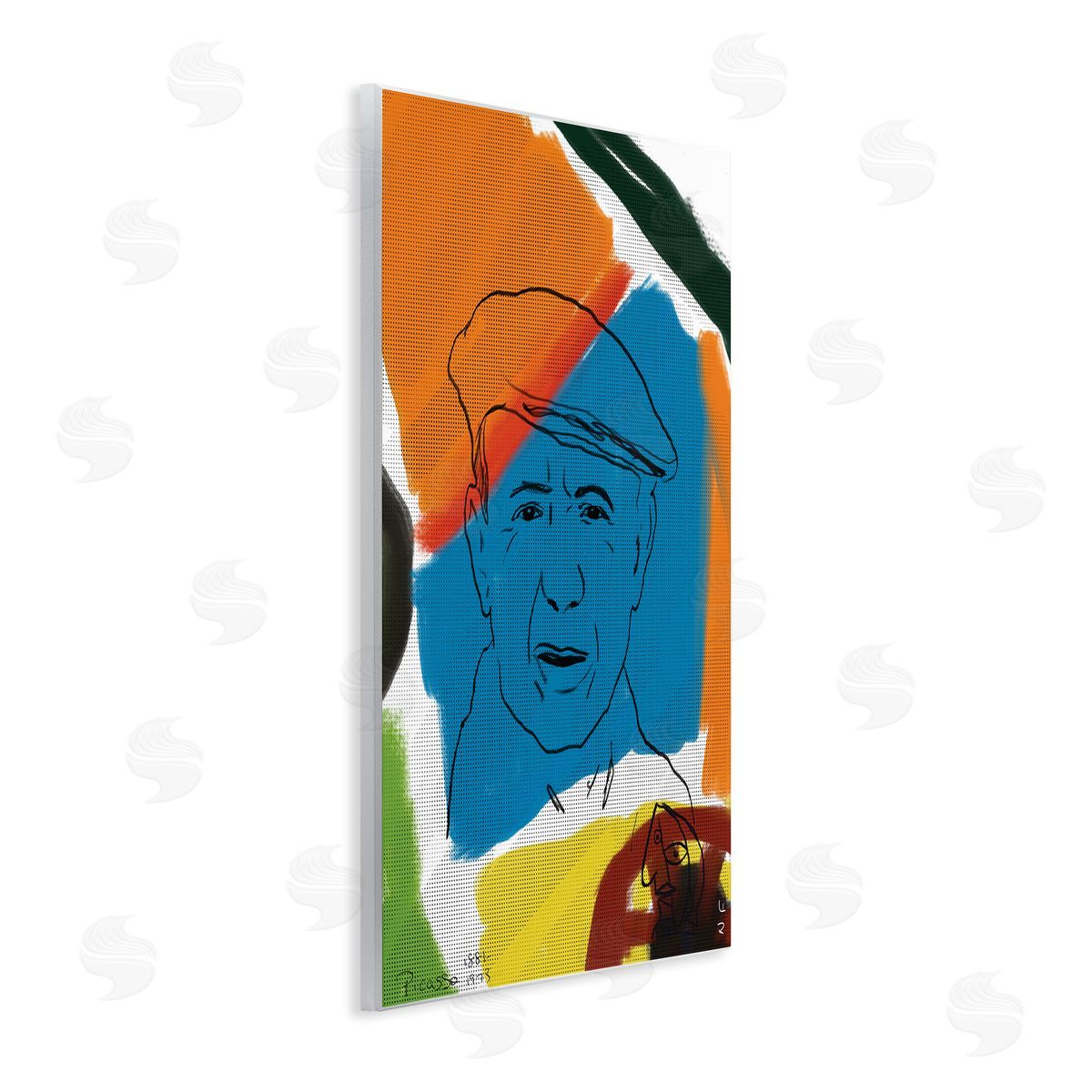 Nancy Ferrara Modern Picasso Portrait Vibrant Abstract Shapes Wall Plaque Art