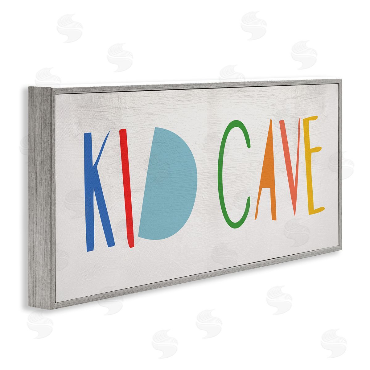 Stupell Studio Kid Cave Phrase Fun Vibrant Whimsical Typography Gray Framed Giclee Wall Art