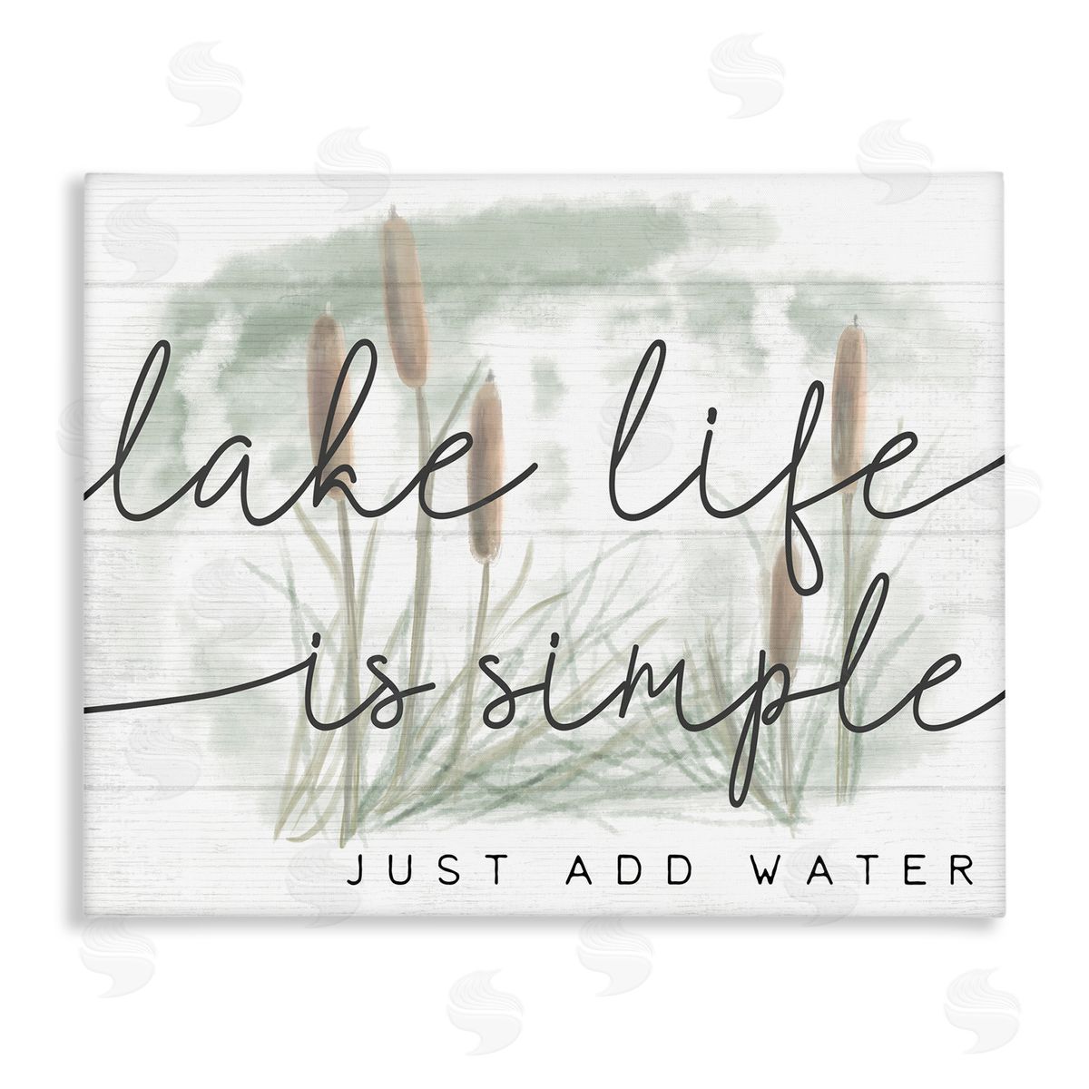 Stupell Studio Lake Life Simplicity Phrase Cattail Water Plants Canvas Wall Art