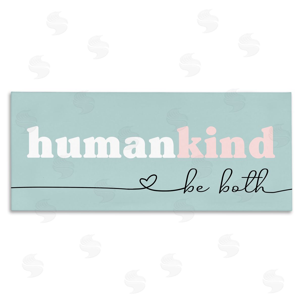 Stupell Studio Humankind Be Both Phrase Pink Turquoise Details Canvas Wall Art