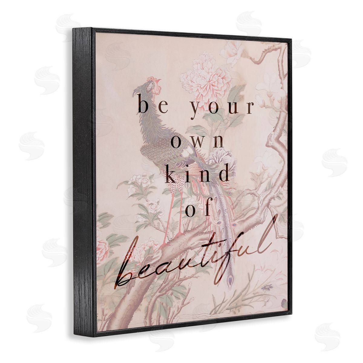 Stupell Studio Be Your Own Beautiful Phrase Vintage Wild Turkey Black Framed Giclee Wall Art