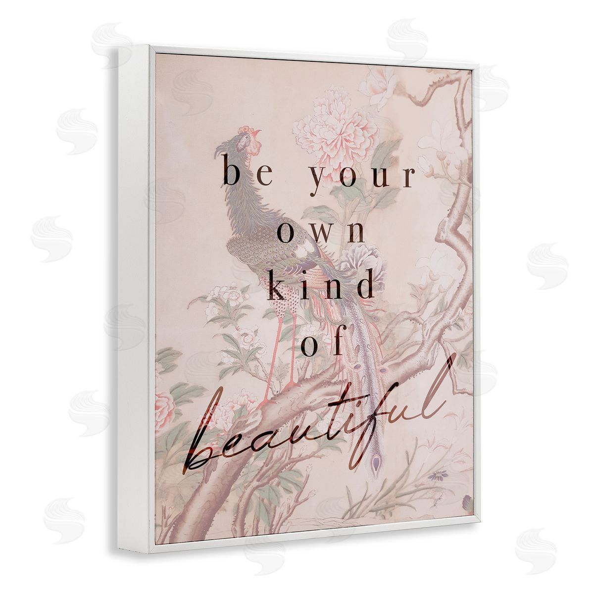 Stupell Studio Be Your Own Beautiful Phrase Vintage Wild Turkey White Framed Giclee Wall Art