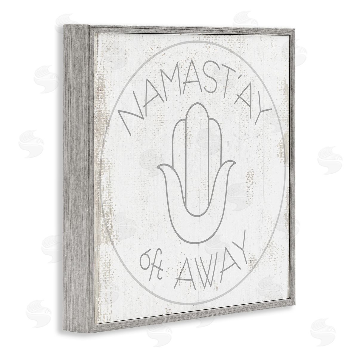 Stupell Studio Namast'ay 6 Feet Away Phrase Self-Care Pun Gray Framed Giclee Wall Art