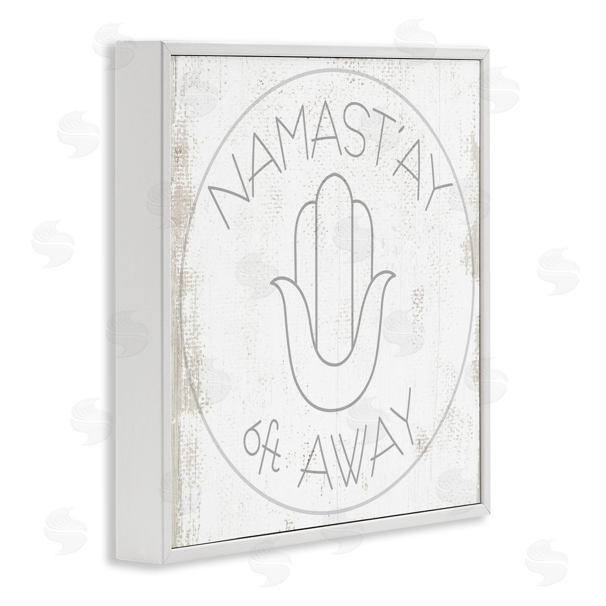 Stupell Studio Namast'ay 6 Feet Away Phrase Self-Care Pun White Framed Giclee Wall Art