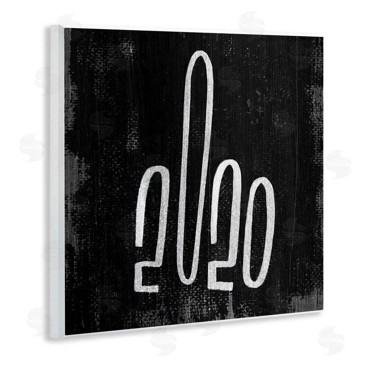 Stupell Studio Distressed Hand Gesture 2020 Middle Finger Typography Wall Plaque Art