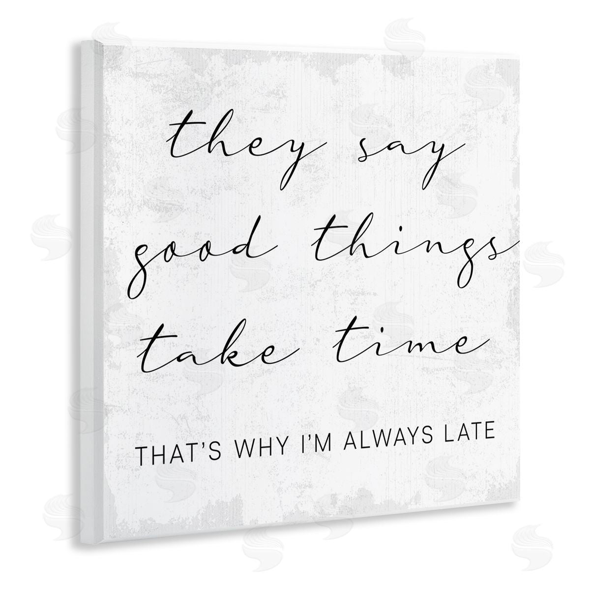 Stupell Studio Good Things Always Late Phrase Beauty Inspirational Wall Plaque Art