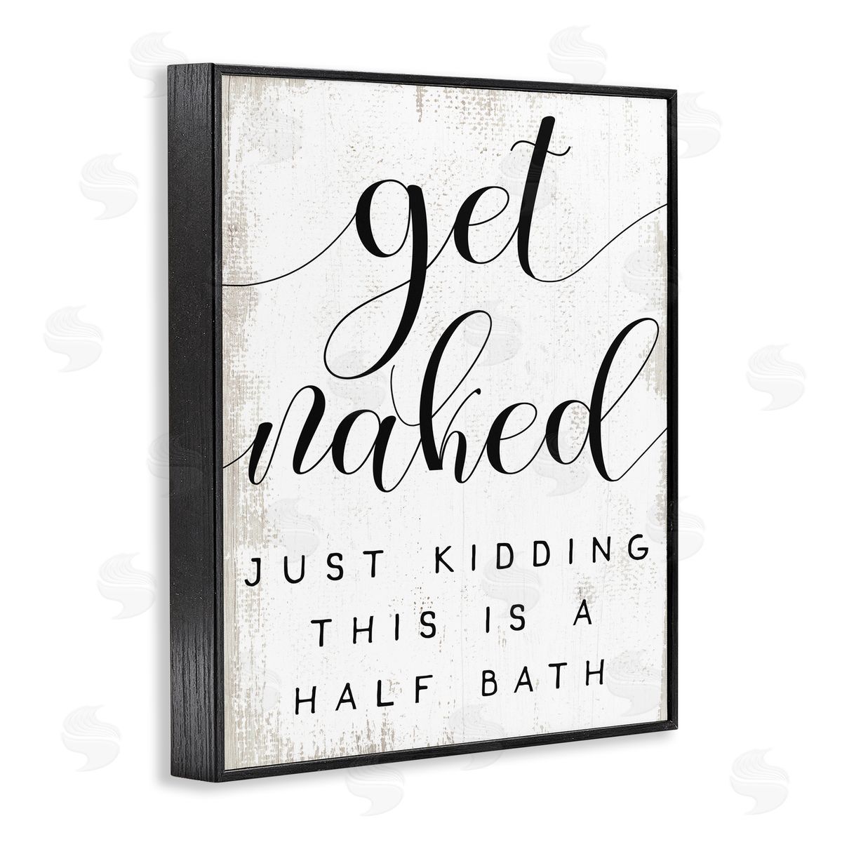 Stupell Studio Get Naked Half Bath Phrase Toilet Room Humor Black Framed Giclee Wall Art