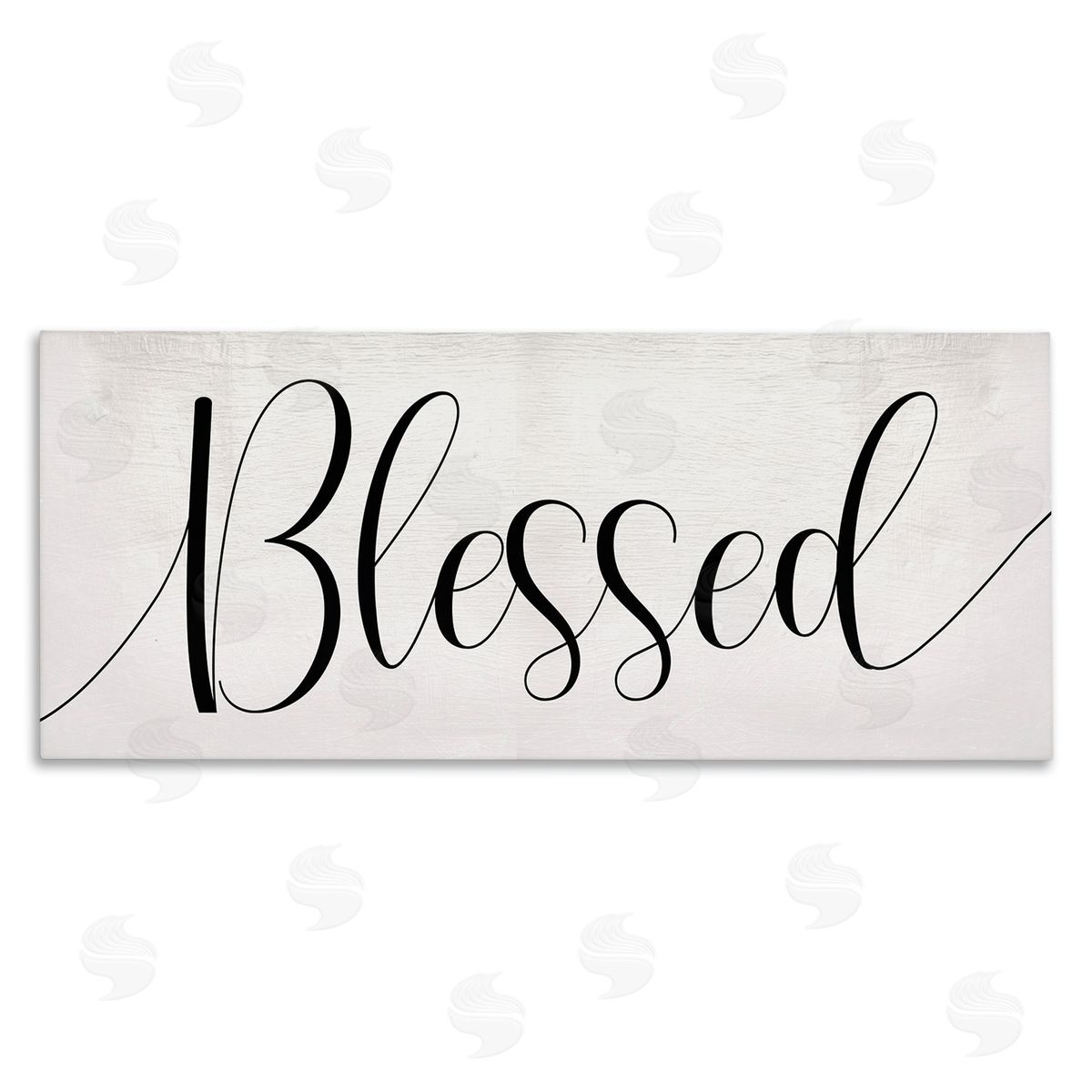 Stupell Studio Bold Blessed Script Typography Charming Off-White Canvas Wall Art
