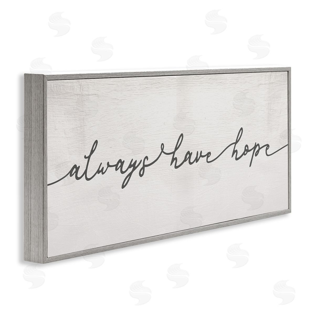 Stupell Studio Always Have Hope Phrase Vintage Cursive Typography Gray Framed Giclee Wall Art