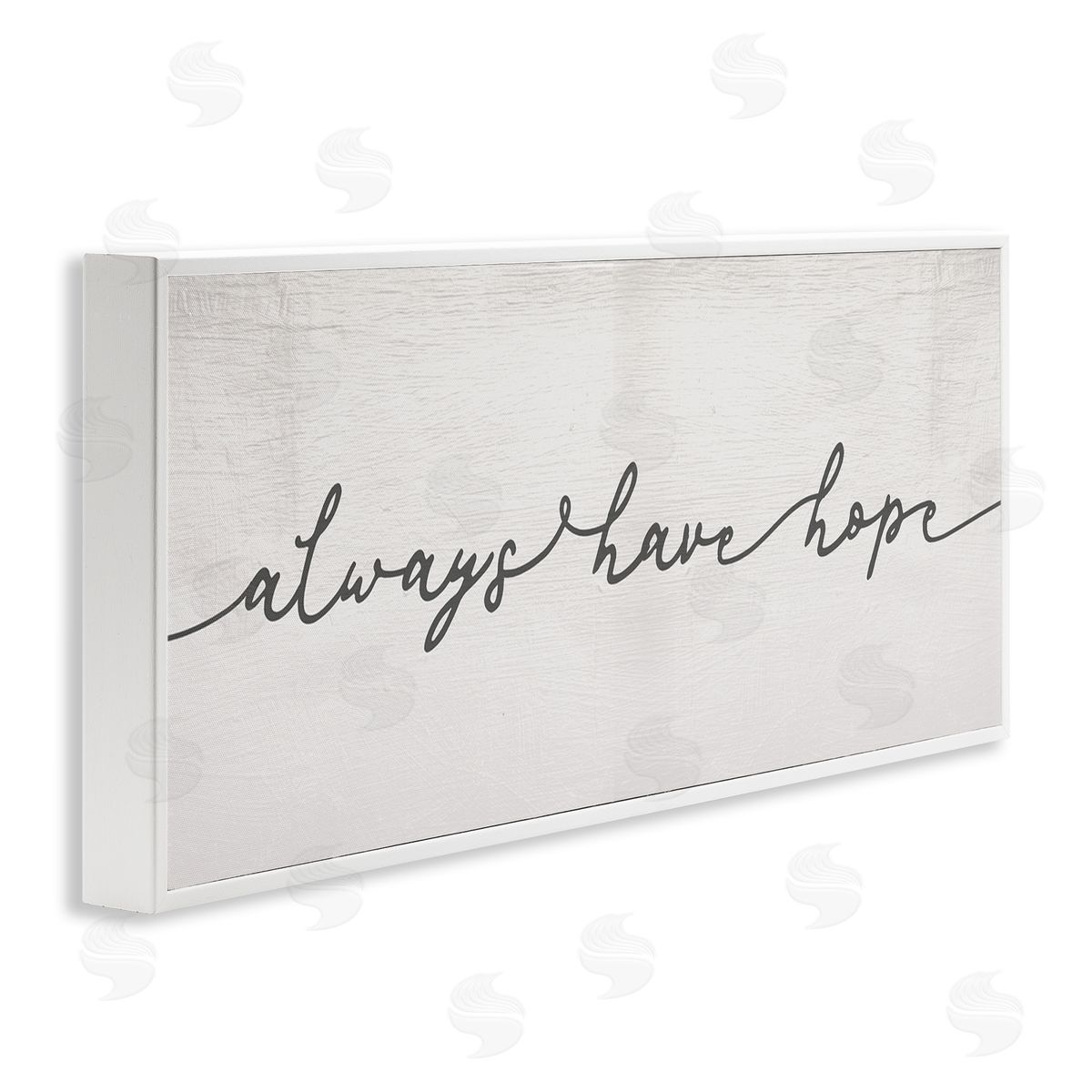 Stupell Studio Always Have Hope Phrase Vintage Cursive Typography White Framed Giclee Wall Art