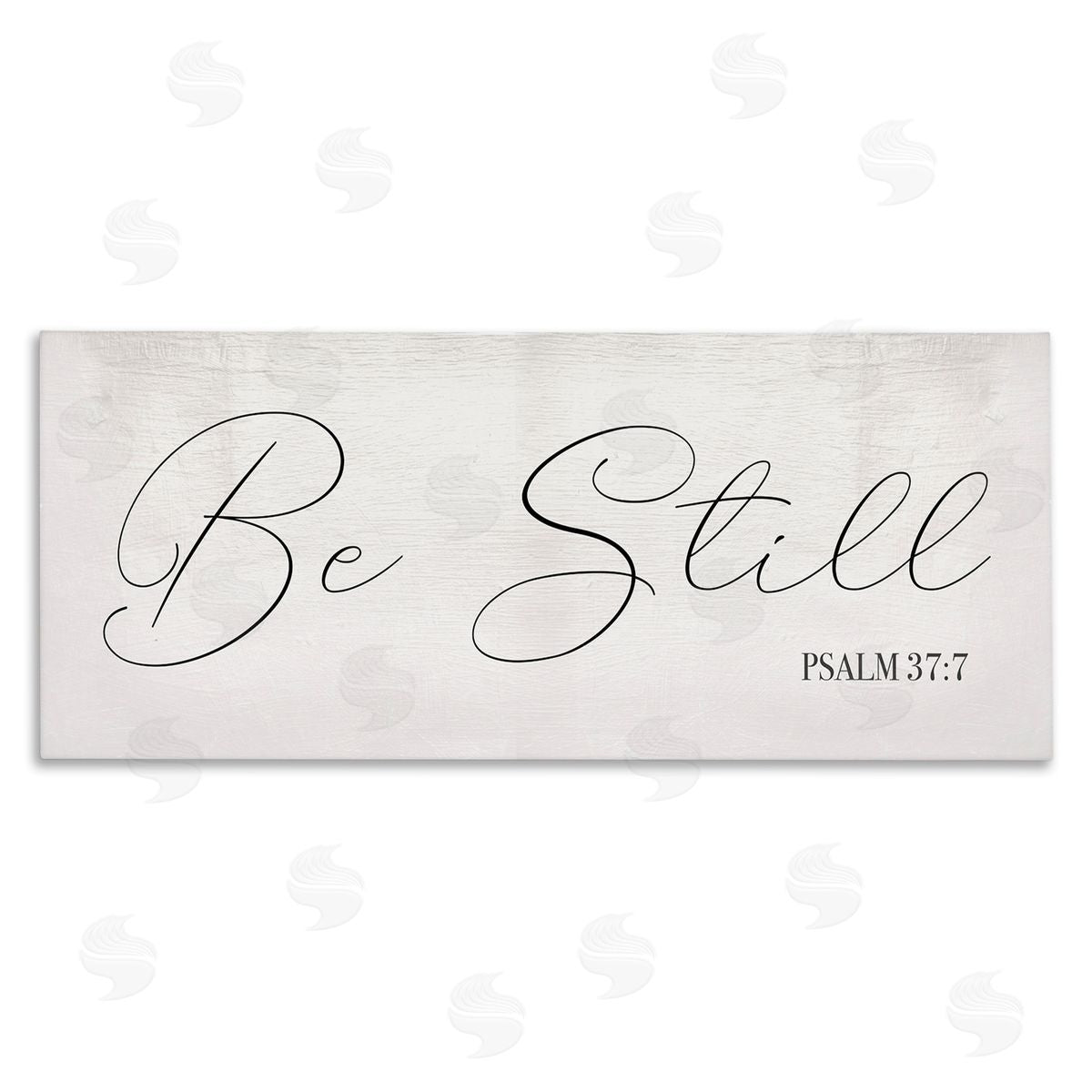 Stupell Studio Be Still Phrase Psalm 37:7 Elegant Script Canvas Wall Art
