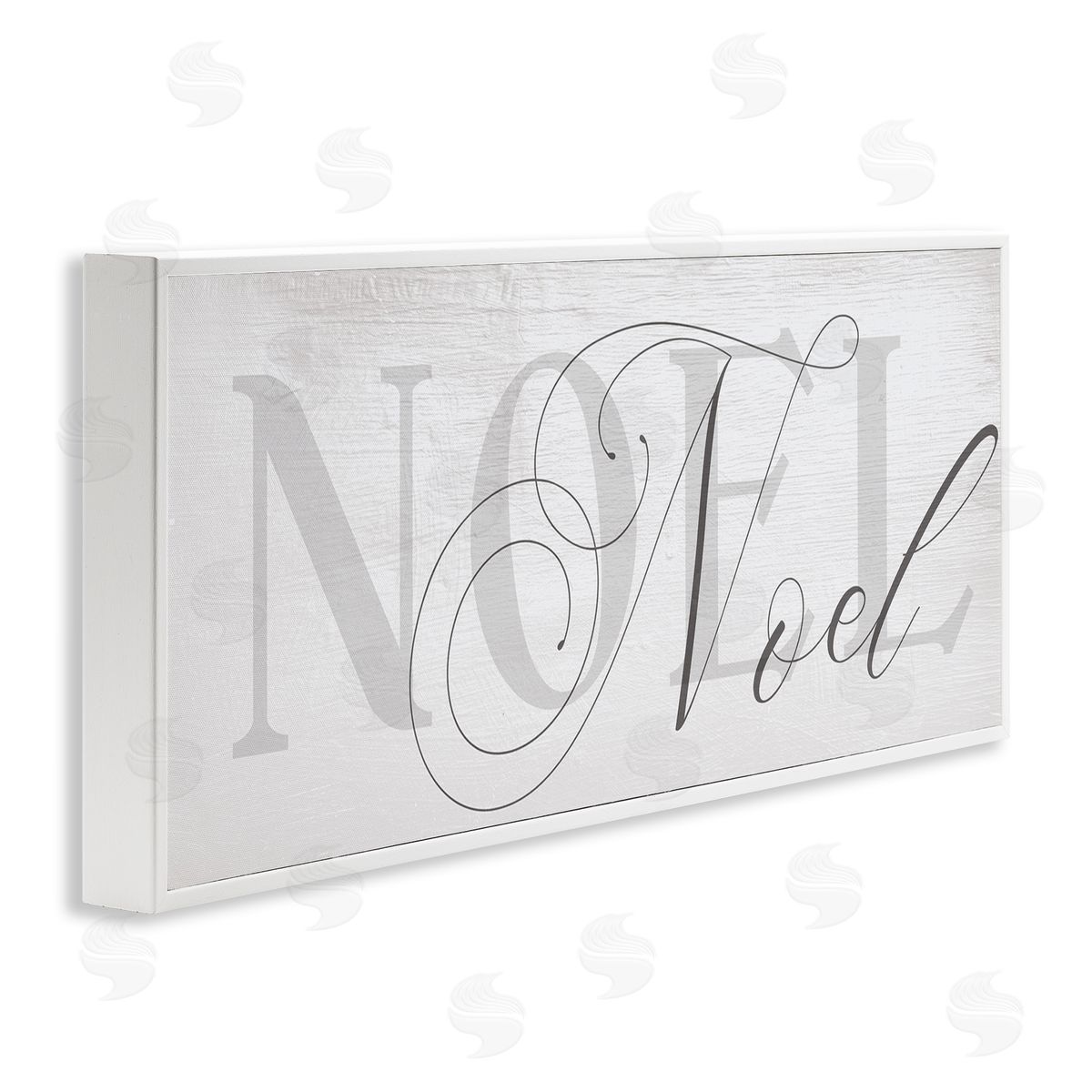 Stupell Studio Quaint Noel Typography Charming Christmas Icon White Framed Giclee Wall Art