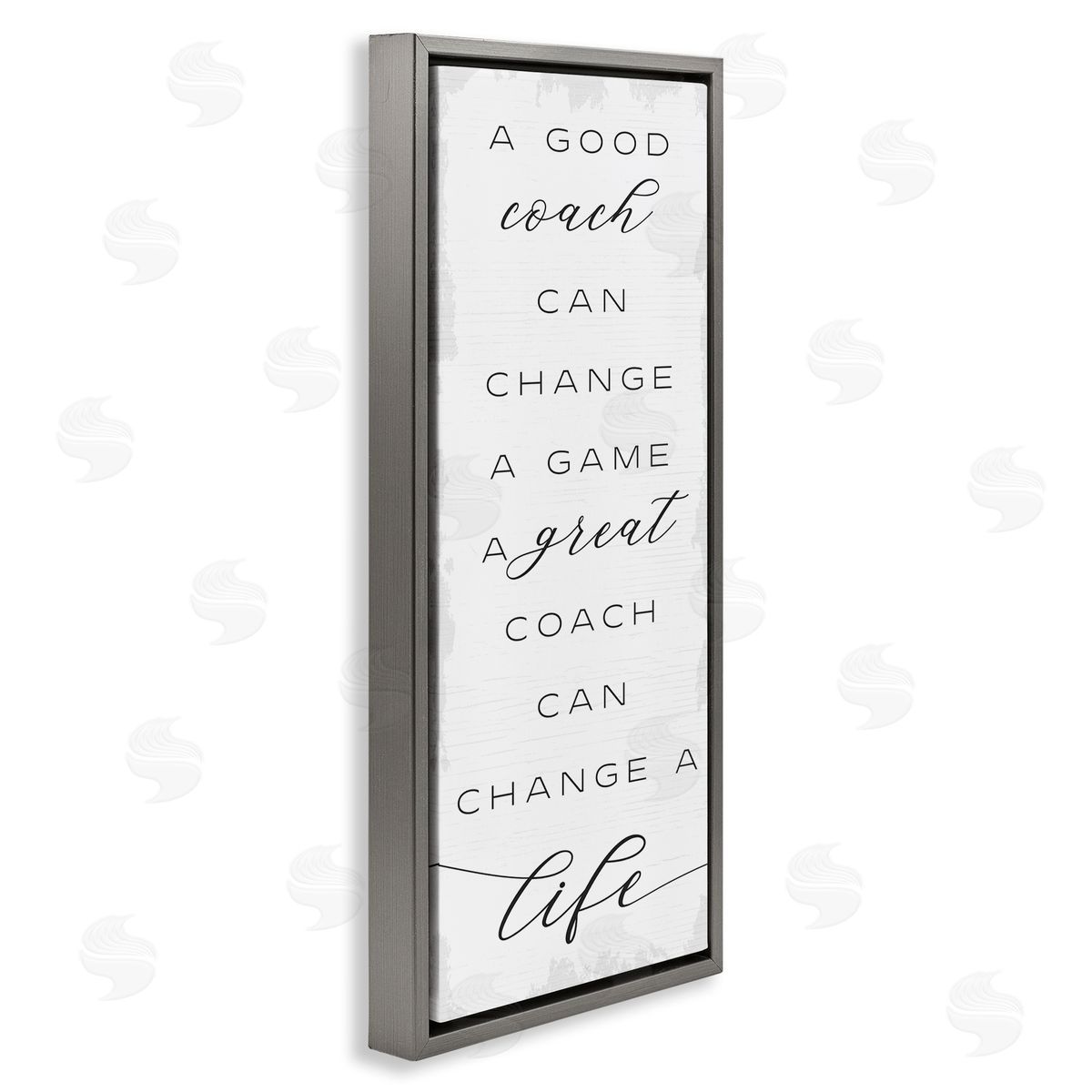 Stupell Studio A Great Coach Change's Life Sentiments Sports Appreciation Gray Floater Frame Canvas Art