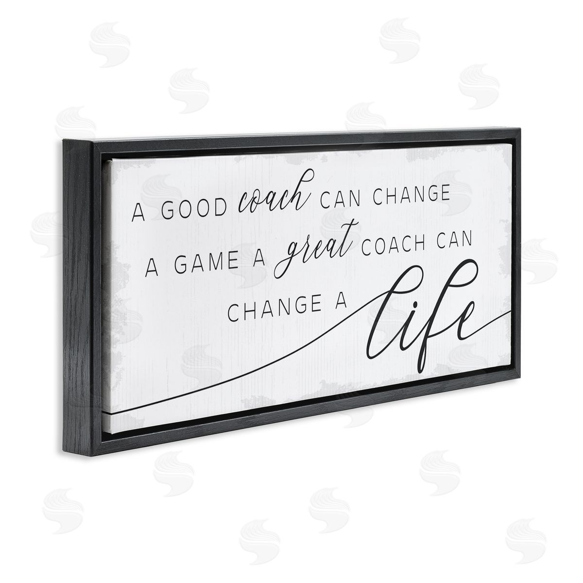Stupell Studio Good Coach or Great Coach Phrase Sports Member Appreciation Black Floater Frame Canvas Art