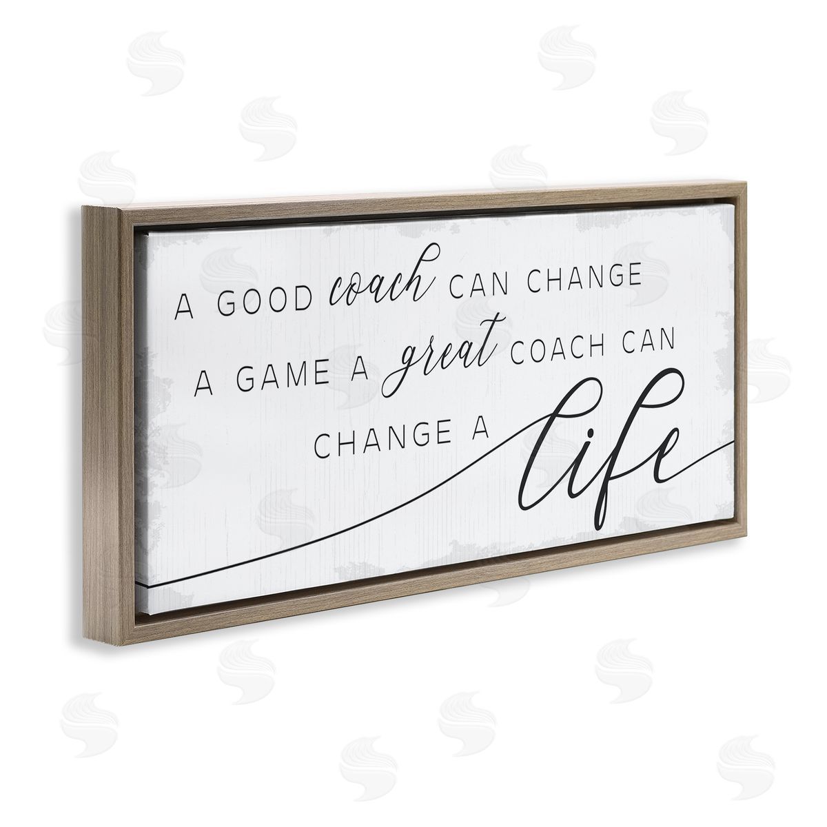 Stupell Studio Good Coach or Great Coach Phrase Sports Member Appreciation Brown Floater Frame Canvas Art