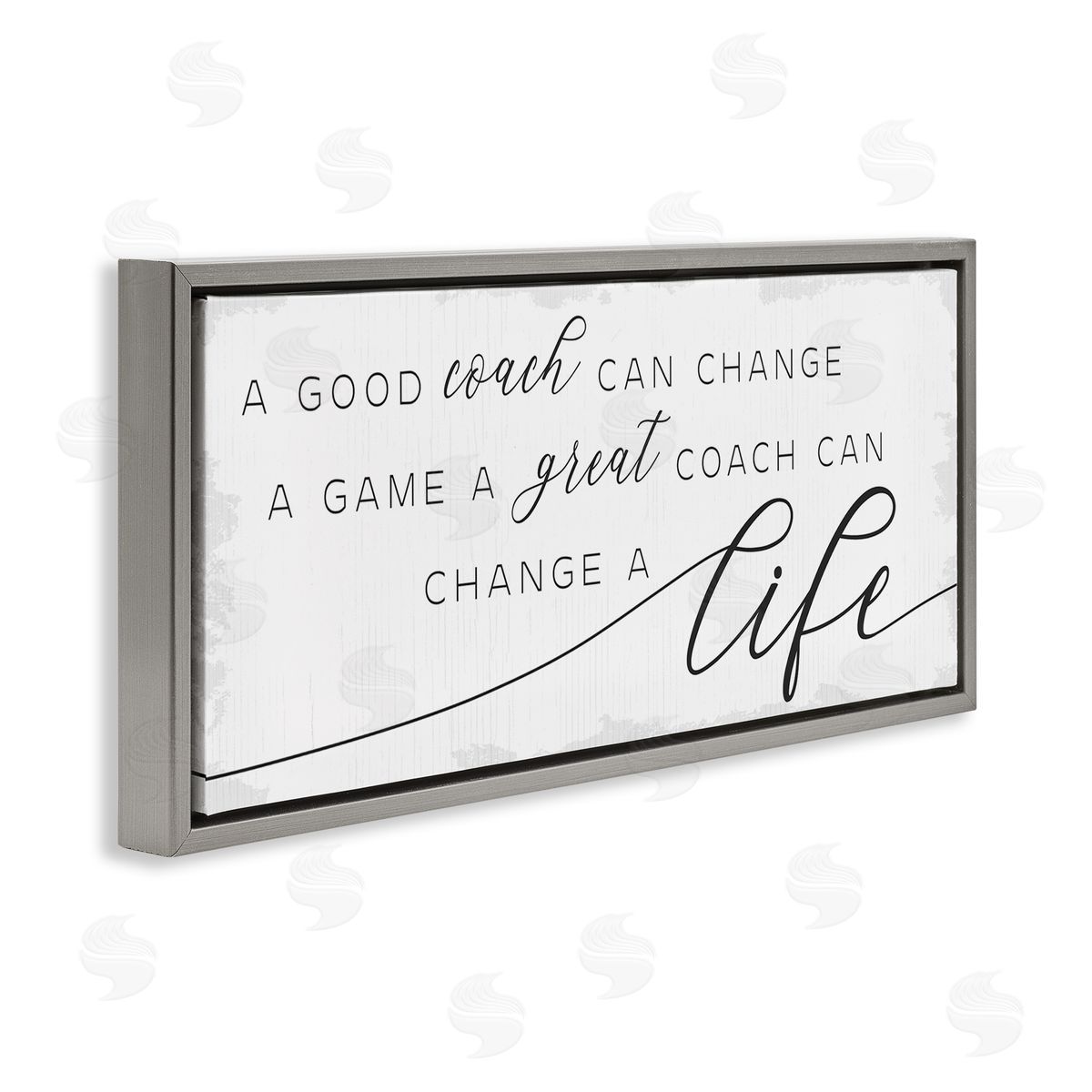 Stupell Studio Good Coach or Great Coach Phrase Sports Member Appreciation Gray Floater Frame Canvas Art
