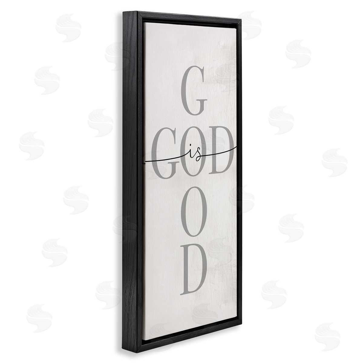 Stupell Studio God Is Good Phrase Faith Based Cross Typography Black Floater Frame Canvas Art