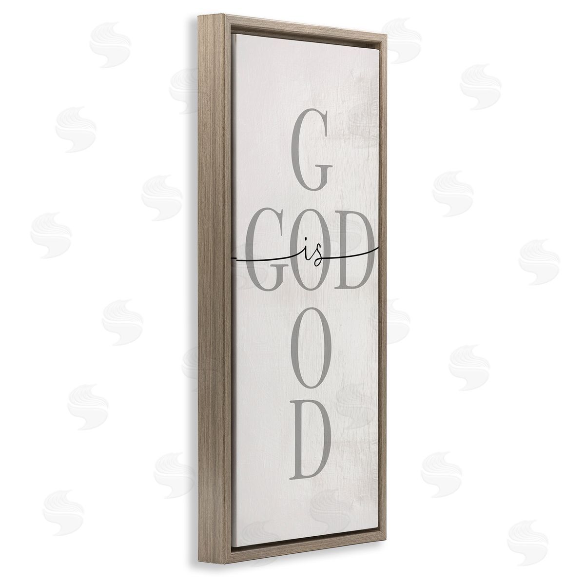 Stupell Studio God Is Good Phrase Faith Based Cross Typography Brown Floater Frame Canvas Art
