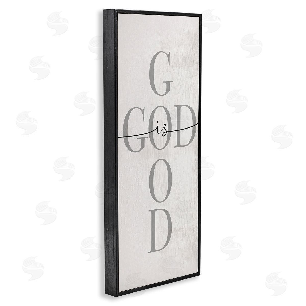 Stupell Studio God Is Good Phrase Faith Based Cross Typography Black Framed Giclee Wall Art