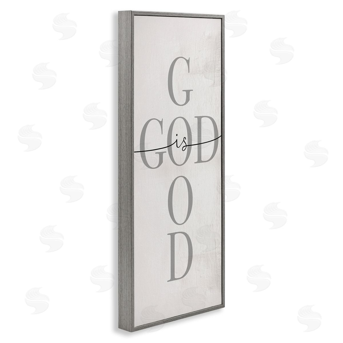 Stupell Studio God Is Good Phrase Faith Based Cross Typography Gray Framed Giclee Wall Art
