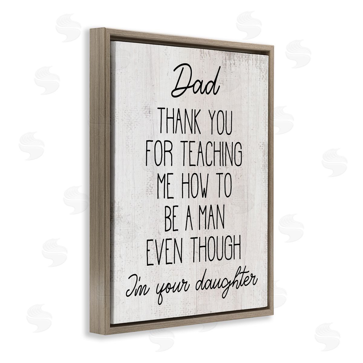 Stupell Studio Dad Thank You Phrase Family Daughter Humor Brown Floater Frame Canvas Art