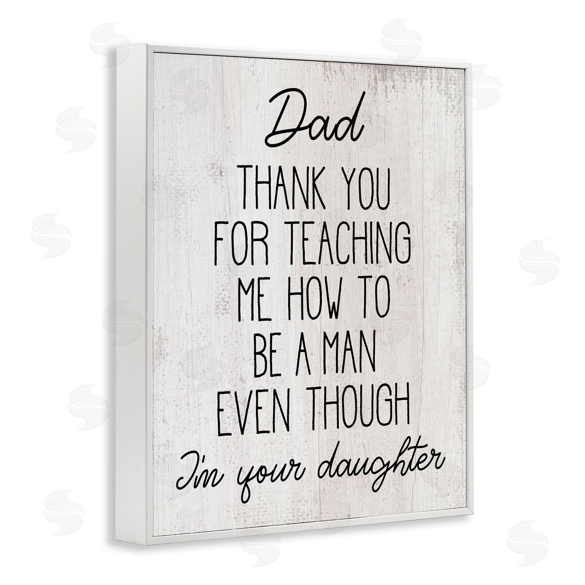 Stupell Studio Dad Thank You Phrase Family Daughter Humor White Framed Giclee Wall Art