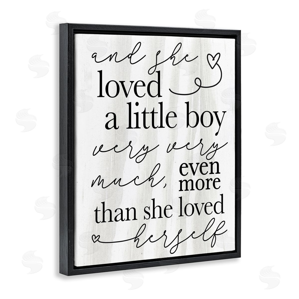 Stupell Studio Loved A Little Boy Phrase Family Home Sentiments Black Floater Frame Canvas Art