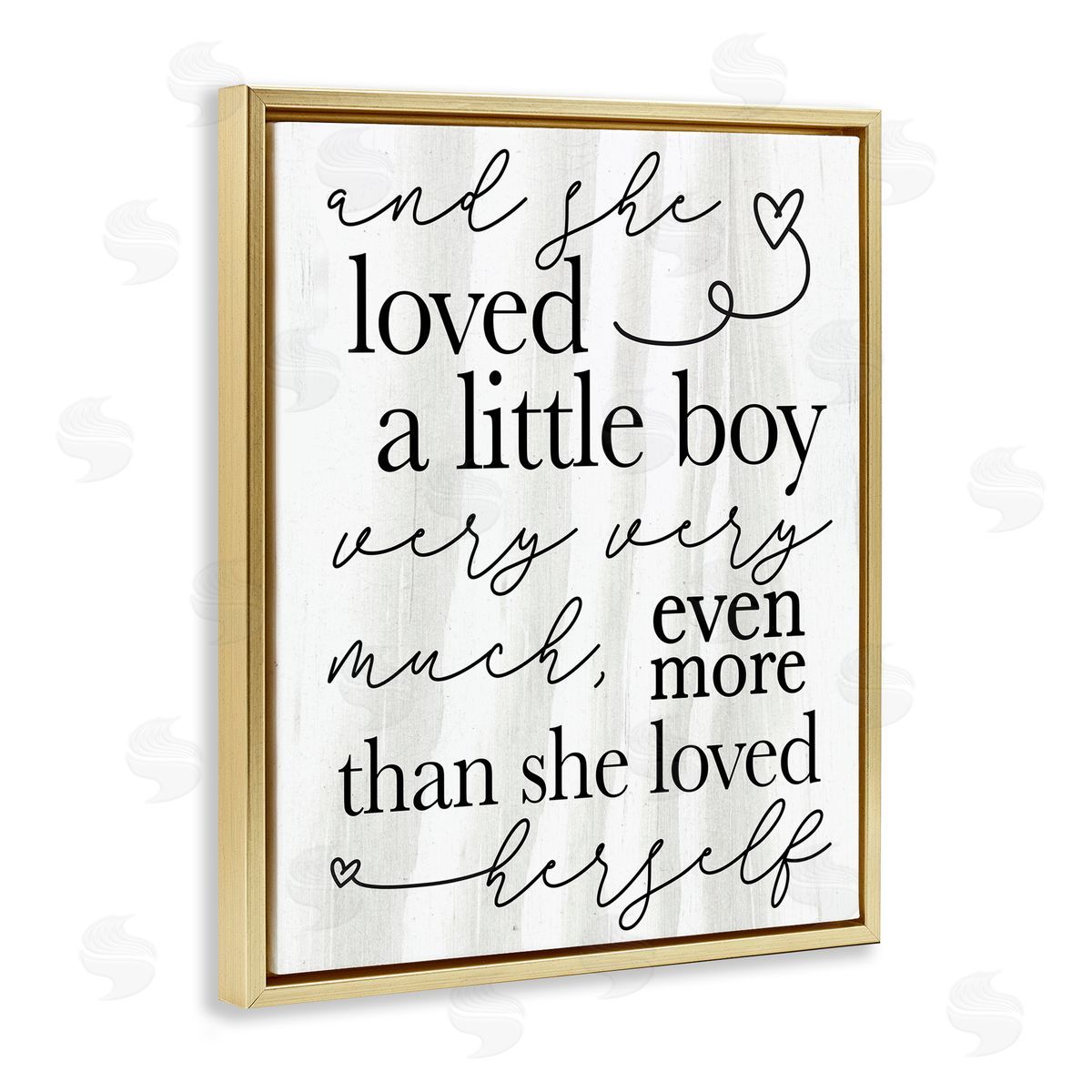 Stupell Studio Loved A Little Boy Phrase Family Home Sentiments Gold Floater Frame Canvas Art