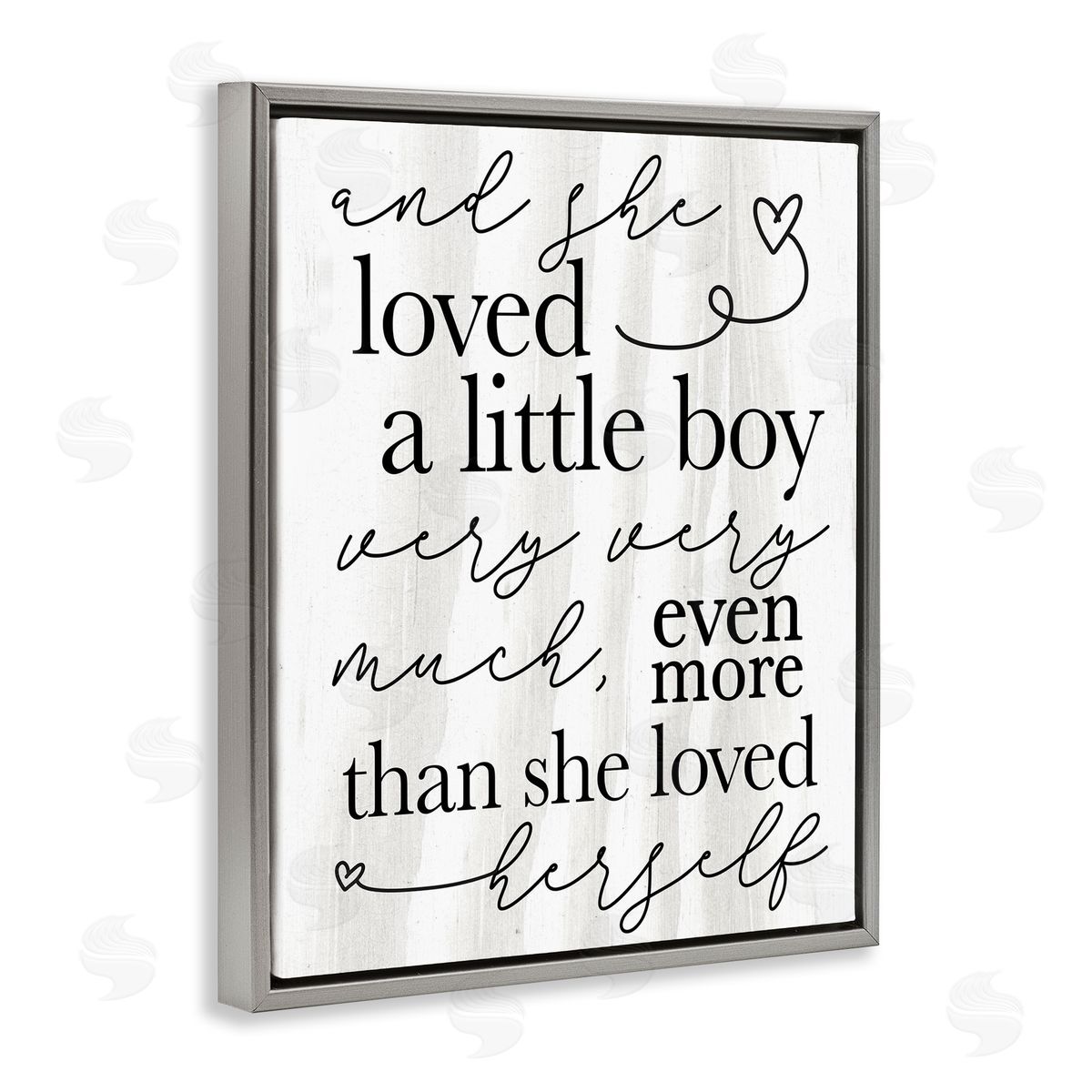 Stupell Studio Loved A Little Boy Phrase Family Home Sentiments Gray Floater Frame Canvas Art