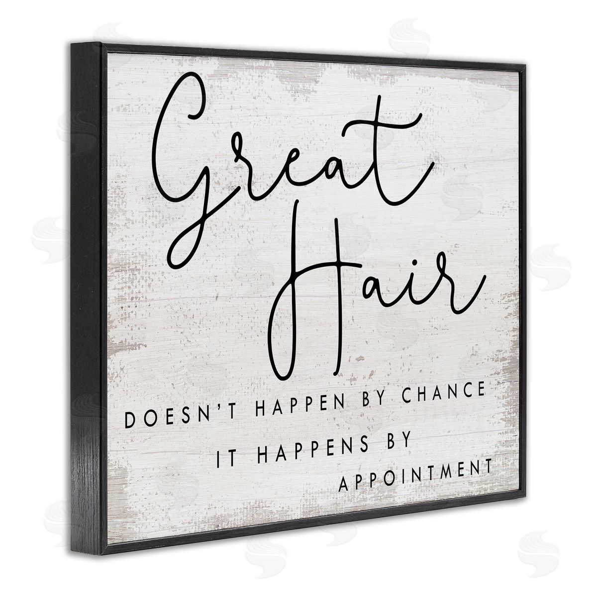 Stupell Studio Great Hair By Appointment Sign Distressed Beauty Salon Black Framed Giclee Wall Art