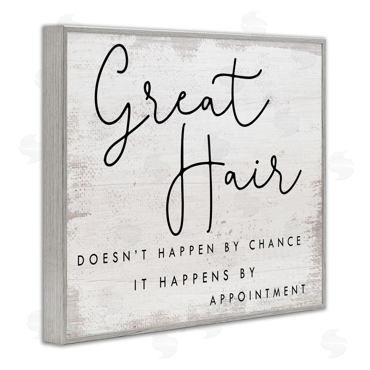 Stupell Studio Great Hair By Appointment Sign Distressed Beauty Salon Gray Framed Giclee Wall Art