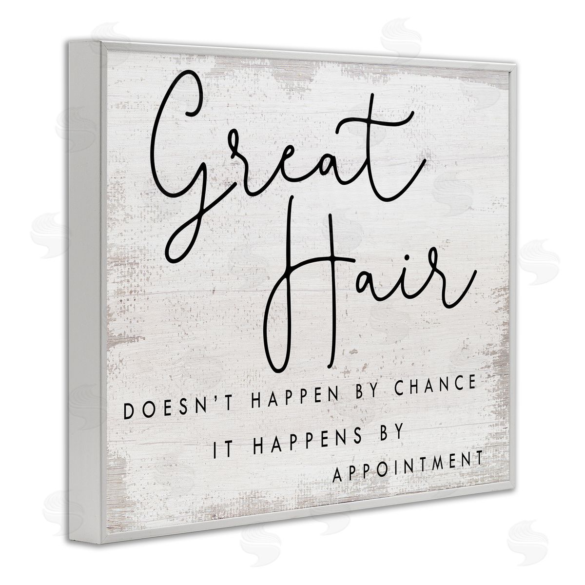 Stupell Studio Great Hair By Appointment Sign Distressed Beauty Salon White Framed Giclee Wall Art
