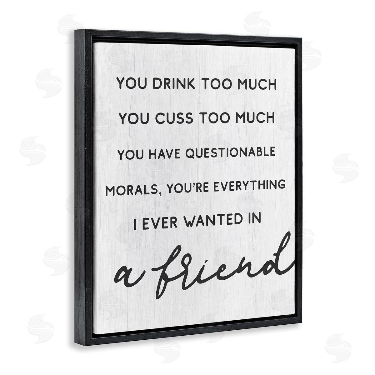 Stupell Studio Everything I Wanted in a Friend Humorous Sentiment Black Floater Frame Canvas Art