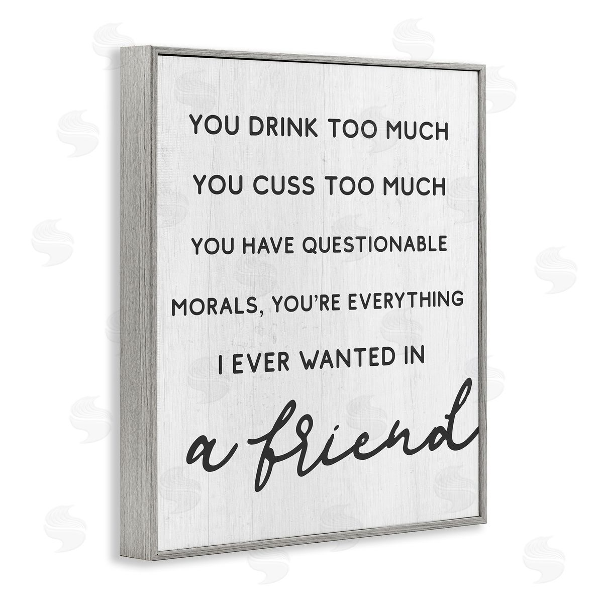 Stupell Studio Everything I Wanted in a Friend Humorous Sentiment Gray Framed Giclee Wall Art