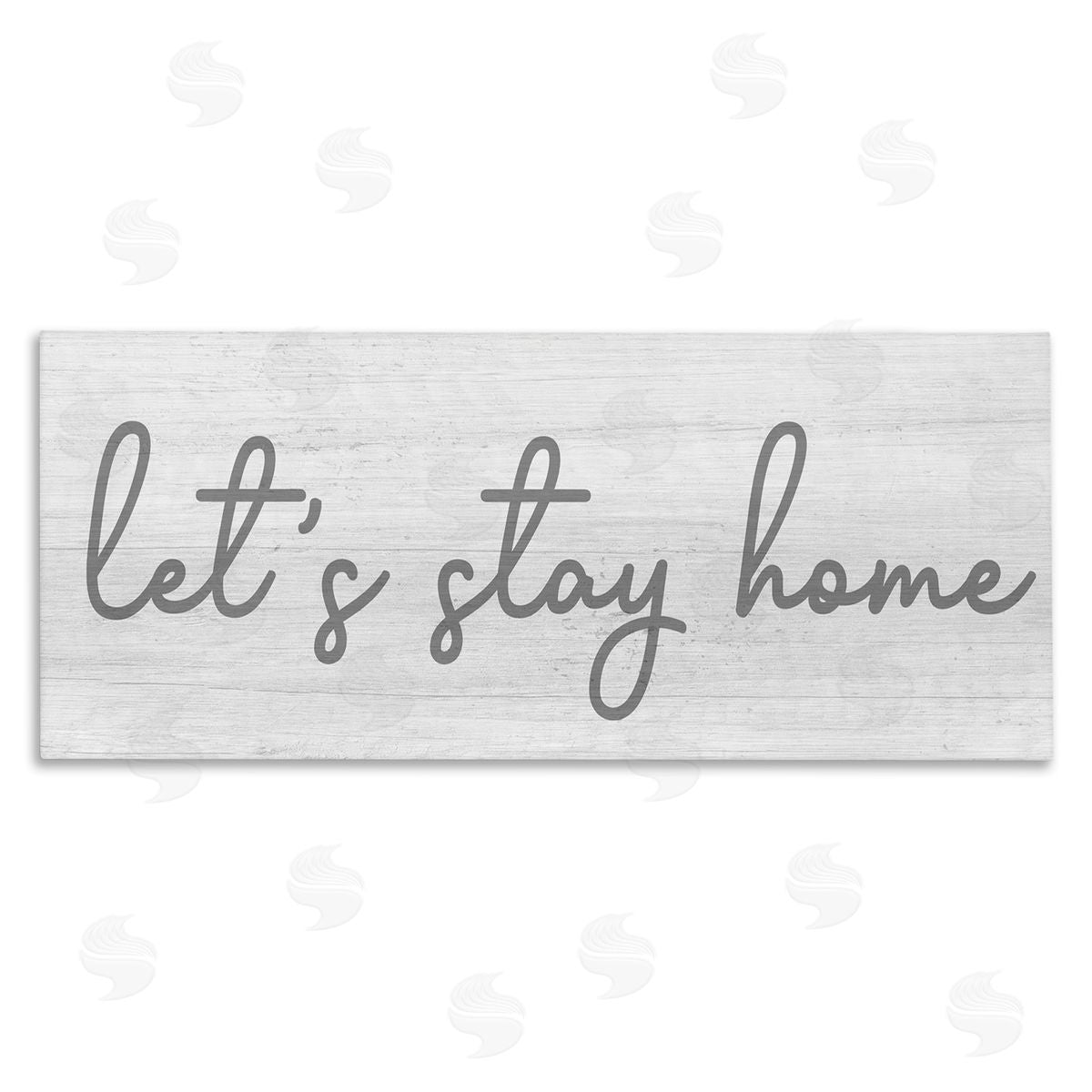 Stupell Studio Let's Stay Home Sentiments Soft Circular Script Canvas Wall Art