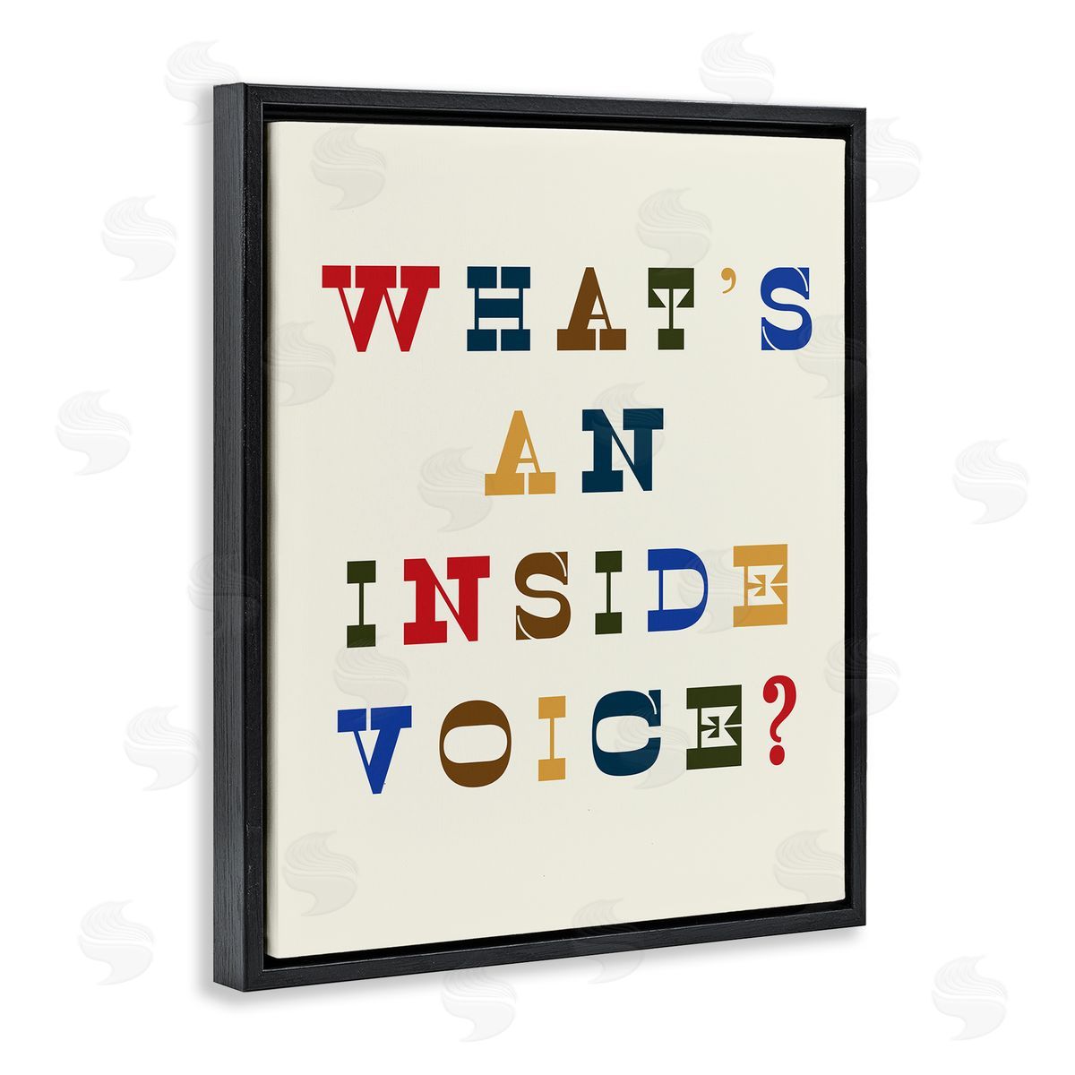 Stupell Studio What's An Inside Voice Phrase Western Typography Black Floater Frame Canvas Art
