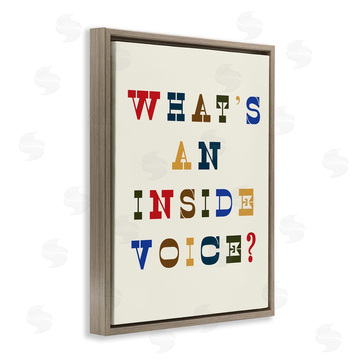 Stupell Studio What's An Inside Voice Phrase Western Typography Brown Floater Frame Canvas Art