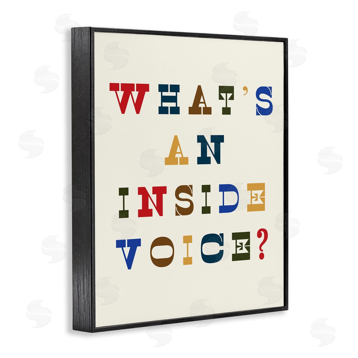 Stupell Studio What's An Inside Voice Phrase Western Typography Black Framed Giclee Wall Art