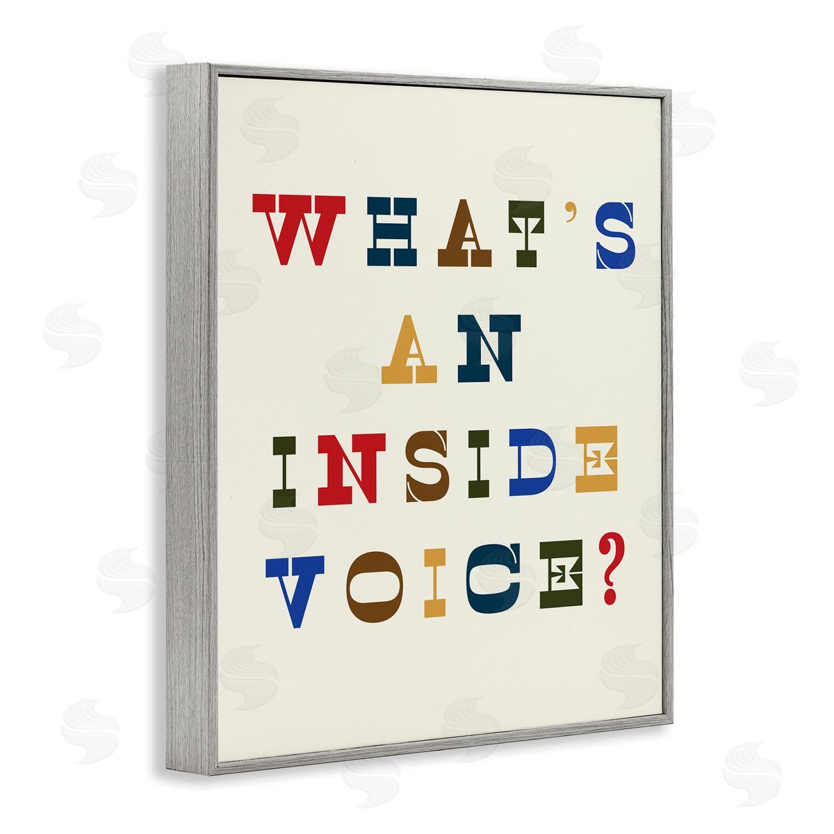 Stupell Studio What's An Inside Voice Phrase Western Typography Gray Framed Giclee Wall Art