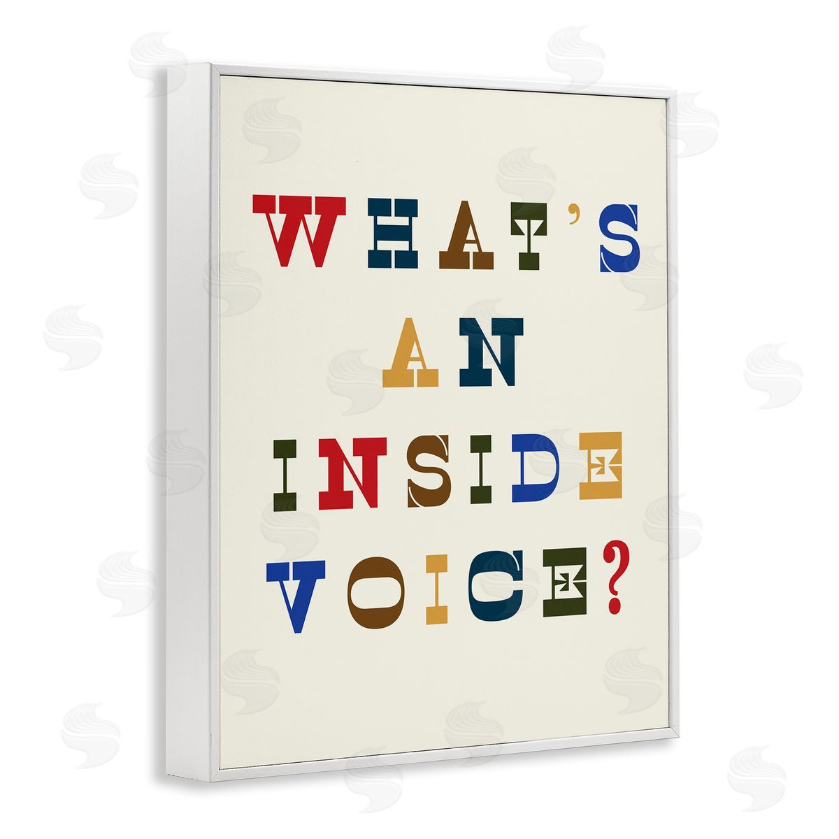 Stupell Studio What's An Inside Voice Phrase Western Typography White Framed Giclee Wall Art