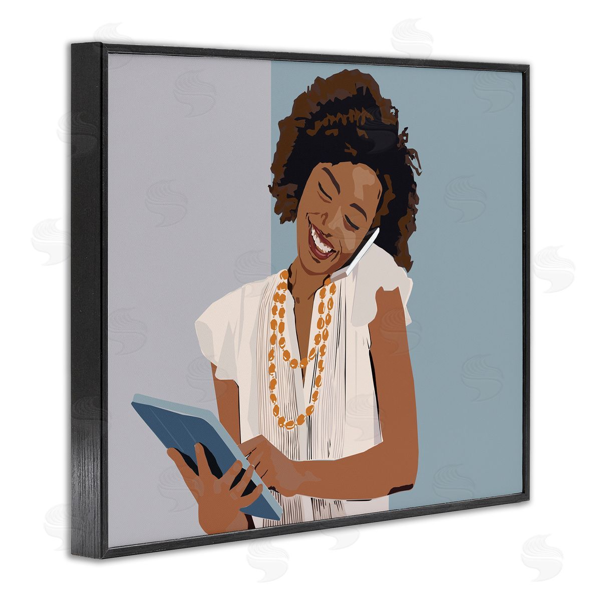 Nancy Ferrara Professional Woman With Tablet Office Portrait Black Framed Giclee Wall Art